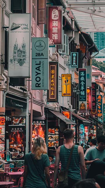 Signboards Along The Street of Chinatown, Singapore